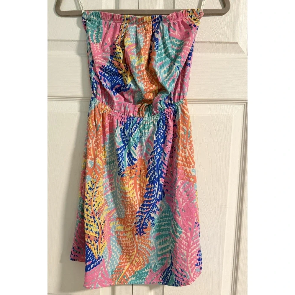 Lilly Pulitzer Windsor Strapless Dress -Electric Feel Size XS coverup Beachy - Picture 4 of 16